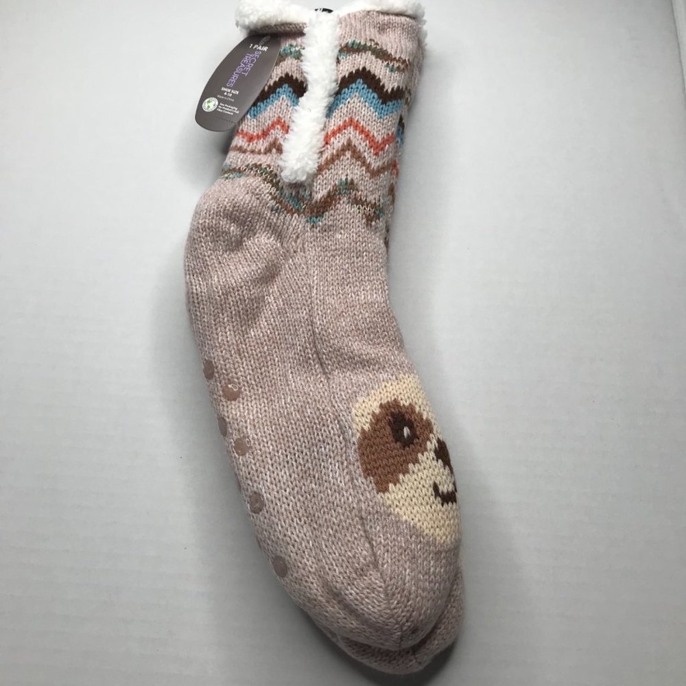 Secret Treasures Women's No Slip Slipper Sock Beige Size 4-10 New